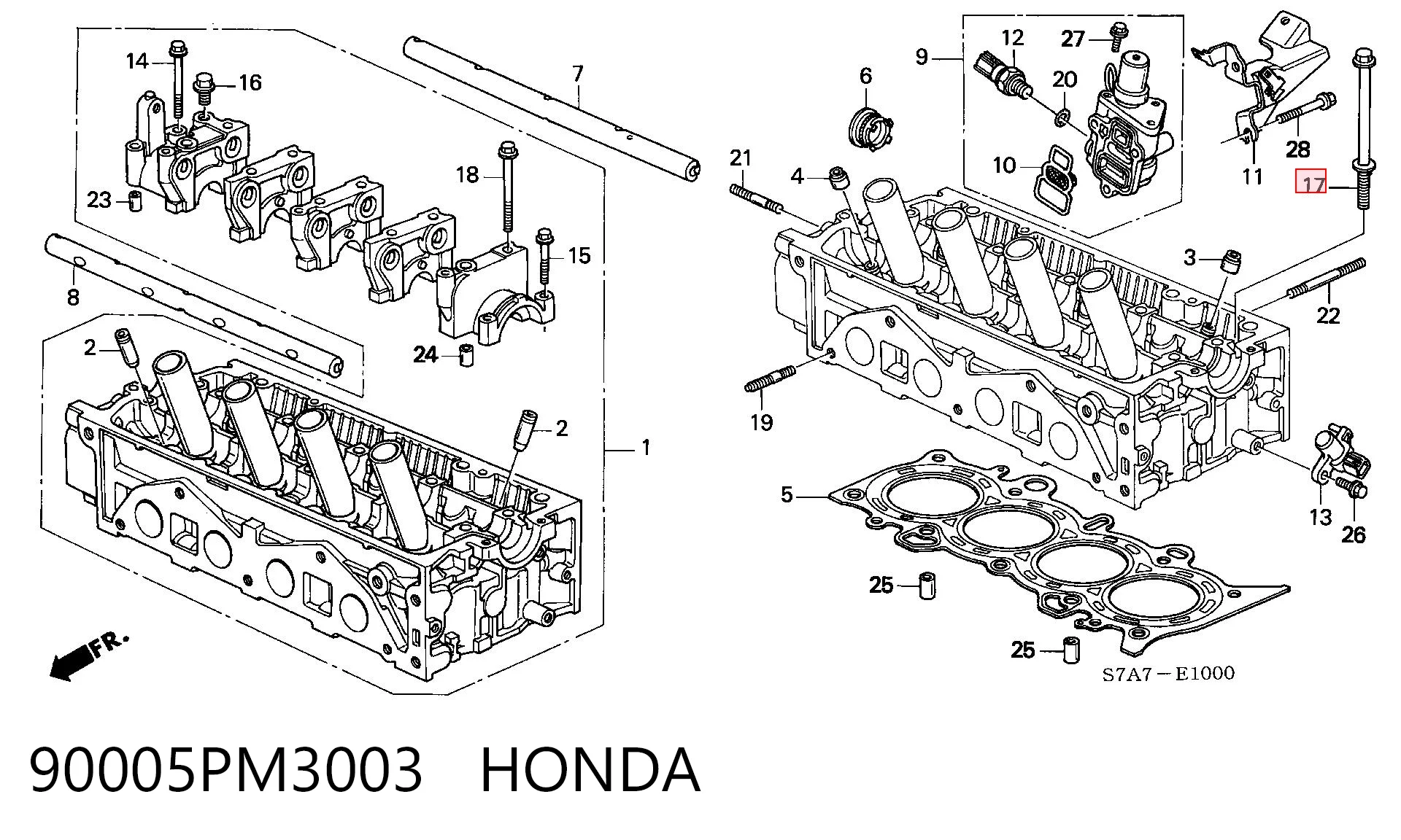 90005PM3003 Honda Śruba głowicy cylindrów