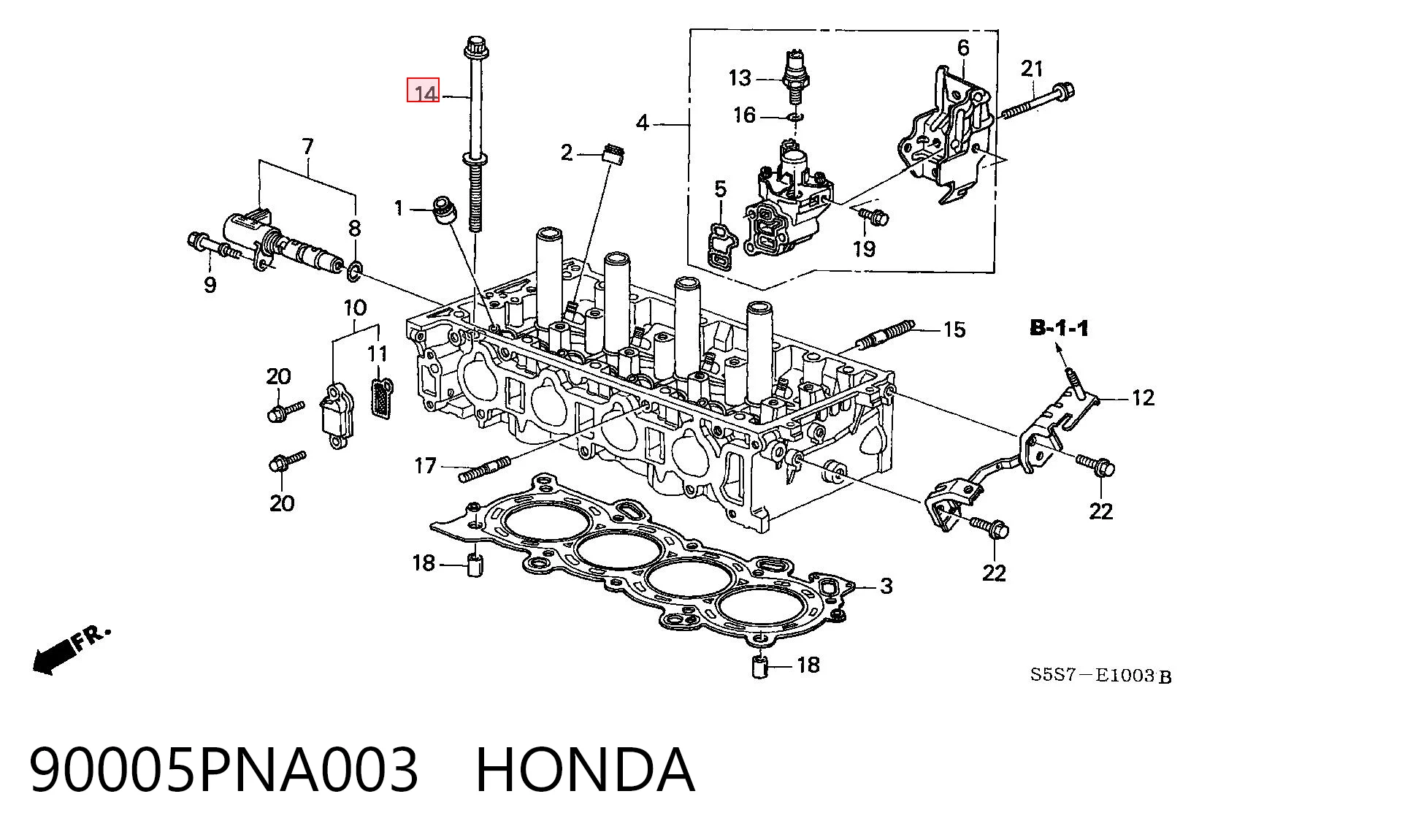 90005PNA003 Honda Śruba głowicy cylindrów