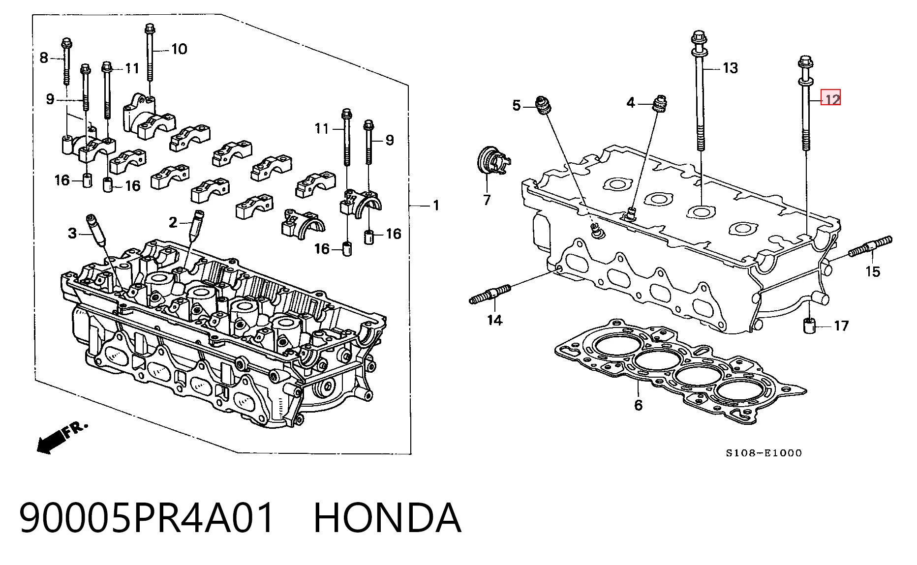 Śruba głowicy cylindrów Honda CR-V I SUV (RD) (1995 - 2002) cena, od 28,53 USD