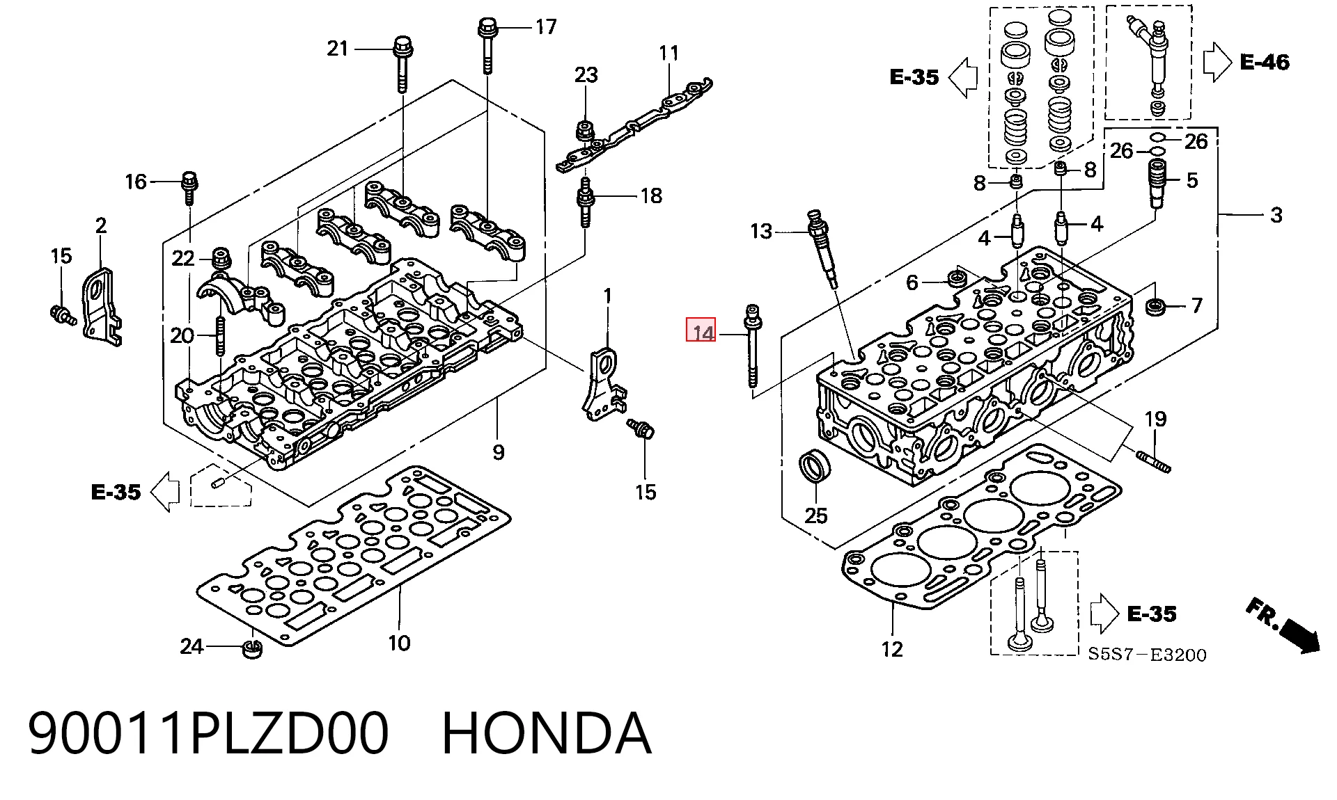 Śruba głowicy cylindrów do Honda Civic VII EU, EP, EV