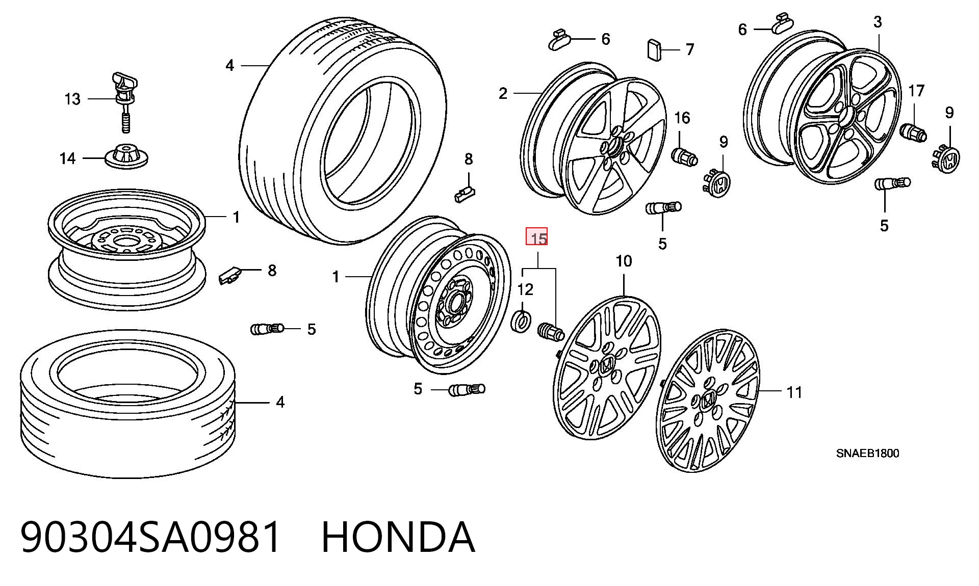 90304SA0981 Honda