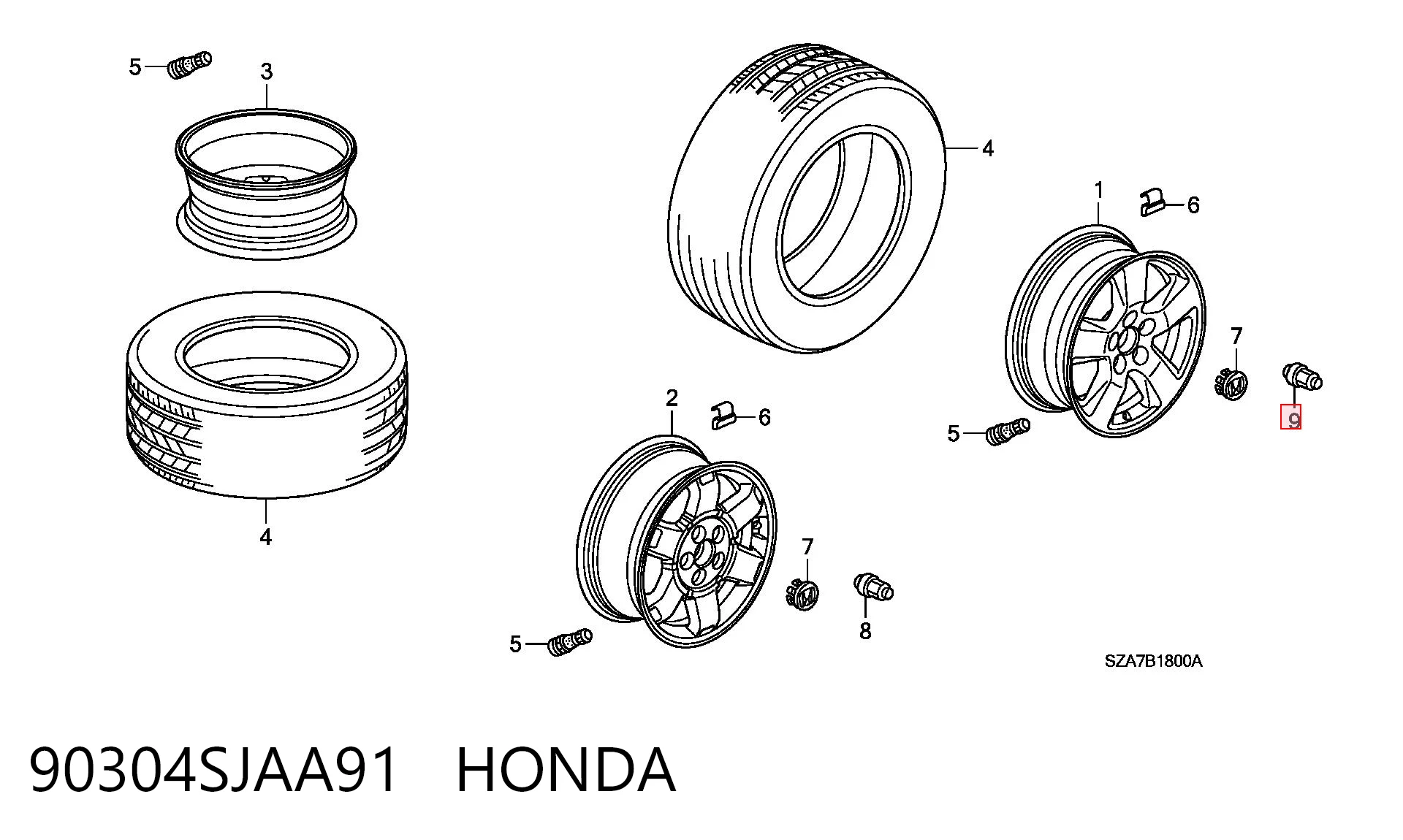 Nakrętka koła do Honda Pilot 