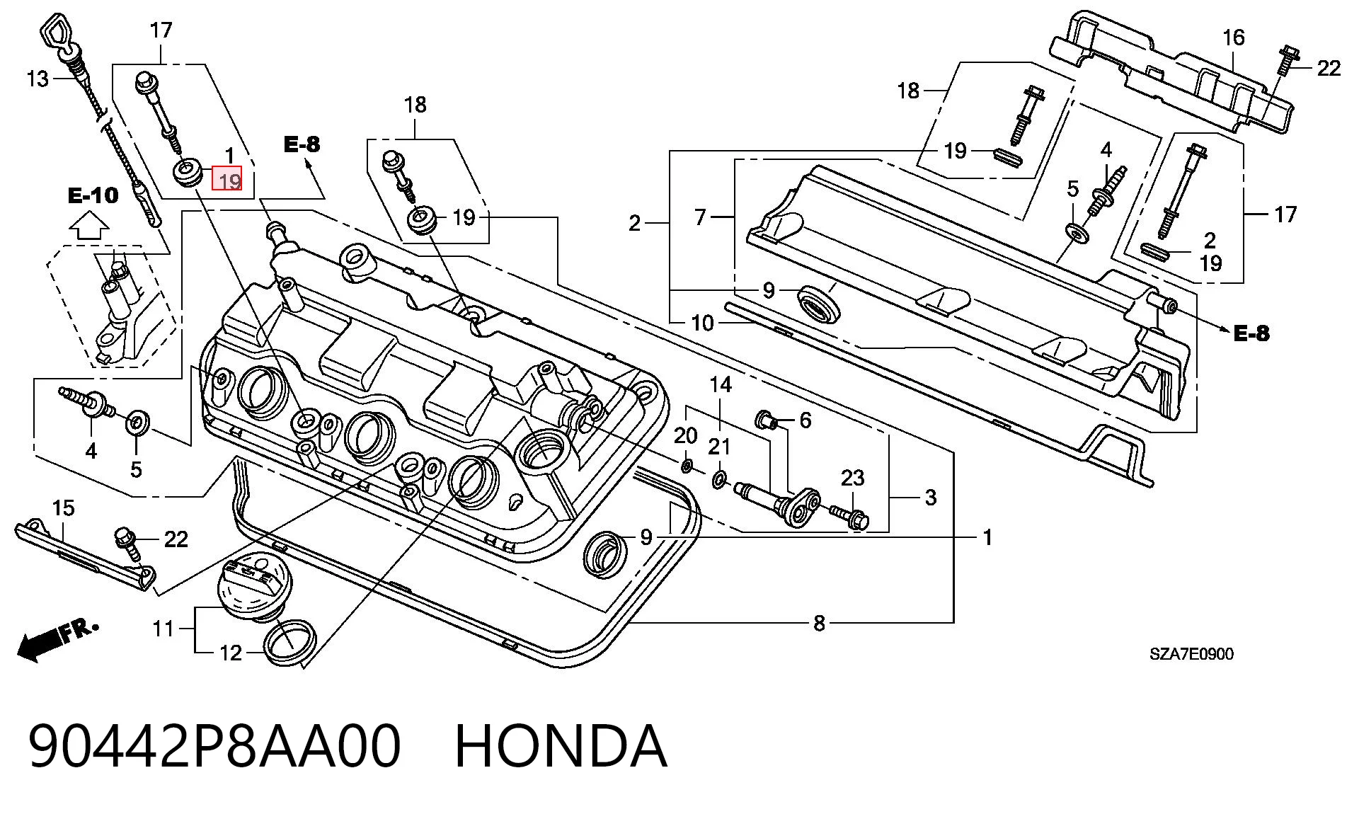 90442P8AA00 Honda Podkładka śruby pokrywy zaworów