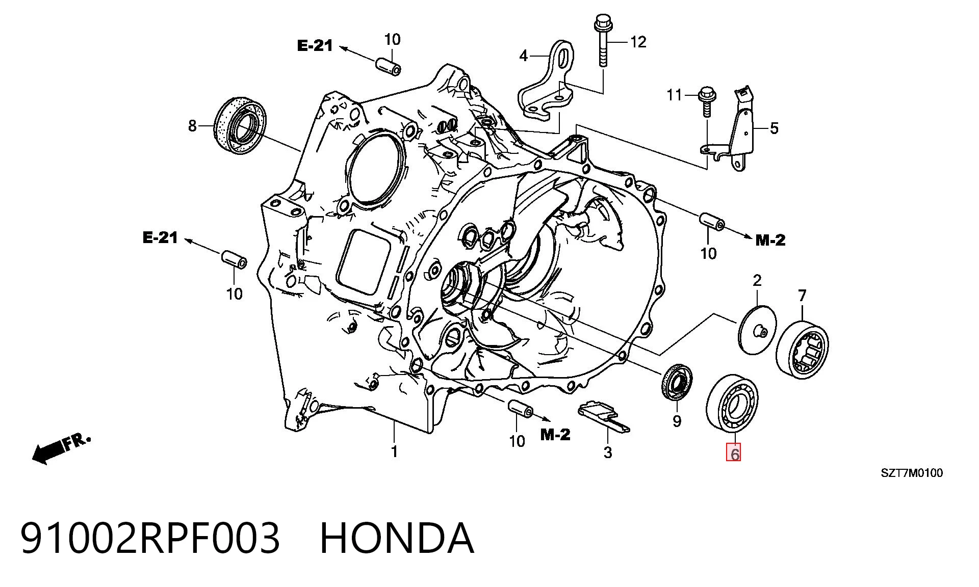 91002RPF003 Honda Łożysko skrzyni biegów