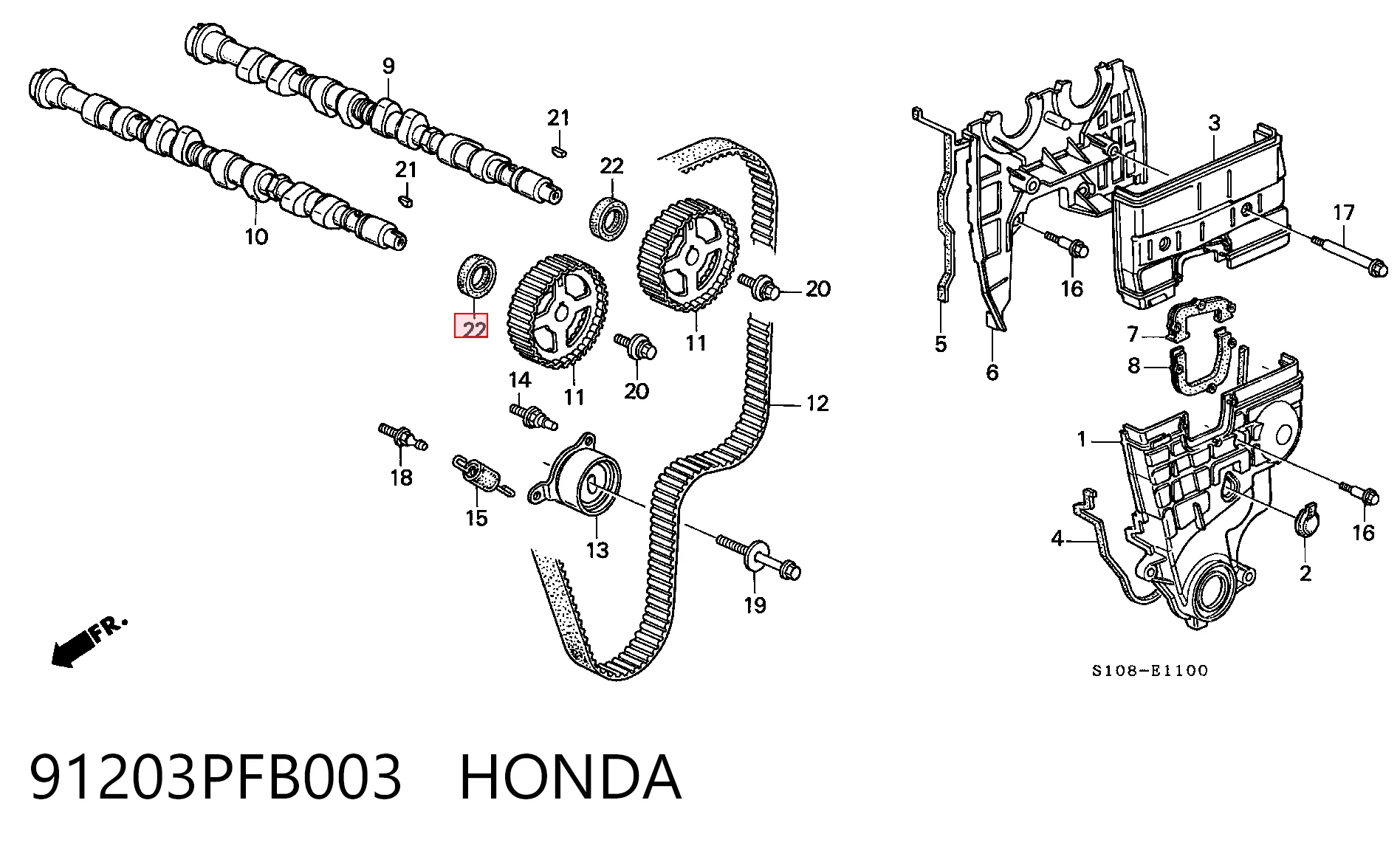 91203PFB003 Honda Uszczelniacz wałka rozrządu silnika