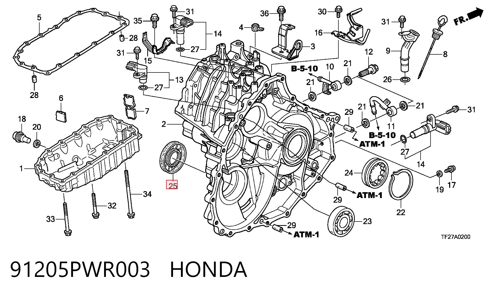 91205PWR003 Honda 