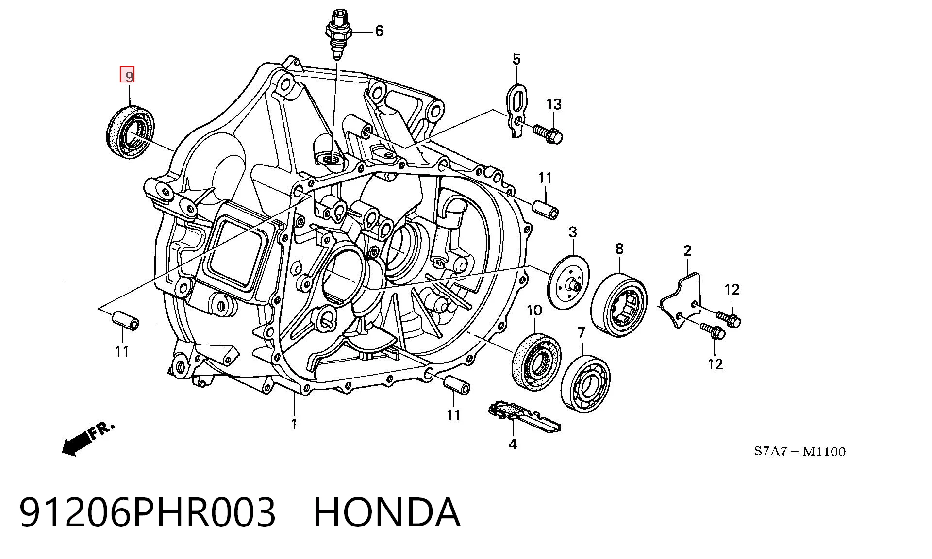 91206PHR003 Honda Uszczelniacz półosi prawej mostu przedniego