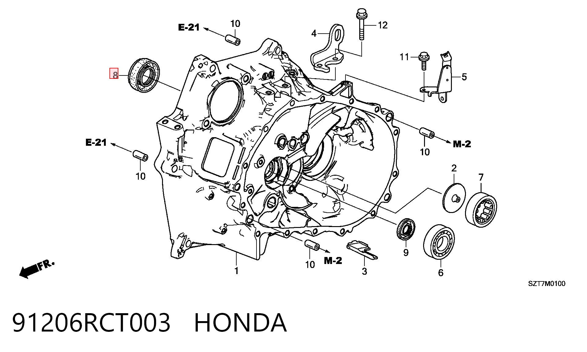 91206RCT003 Honda Uszczelniacz półosi prawej mostu przedniego
