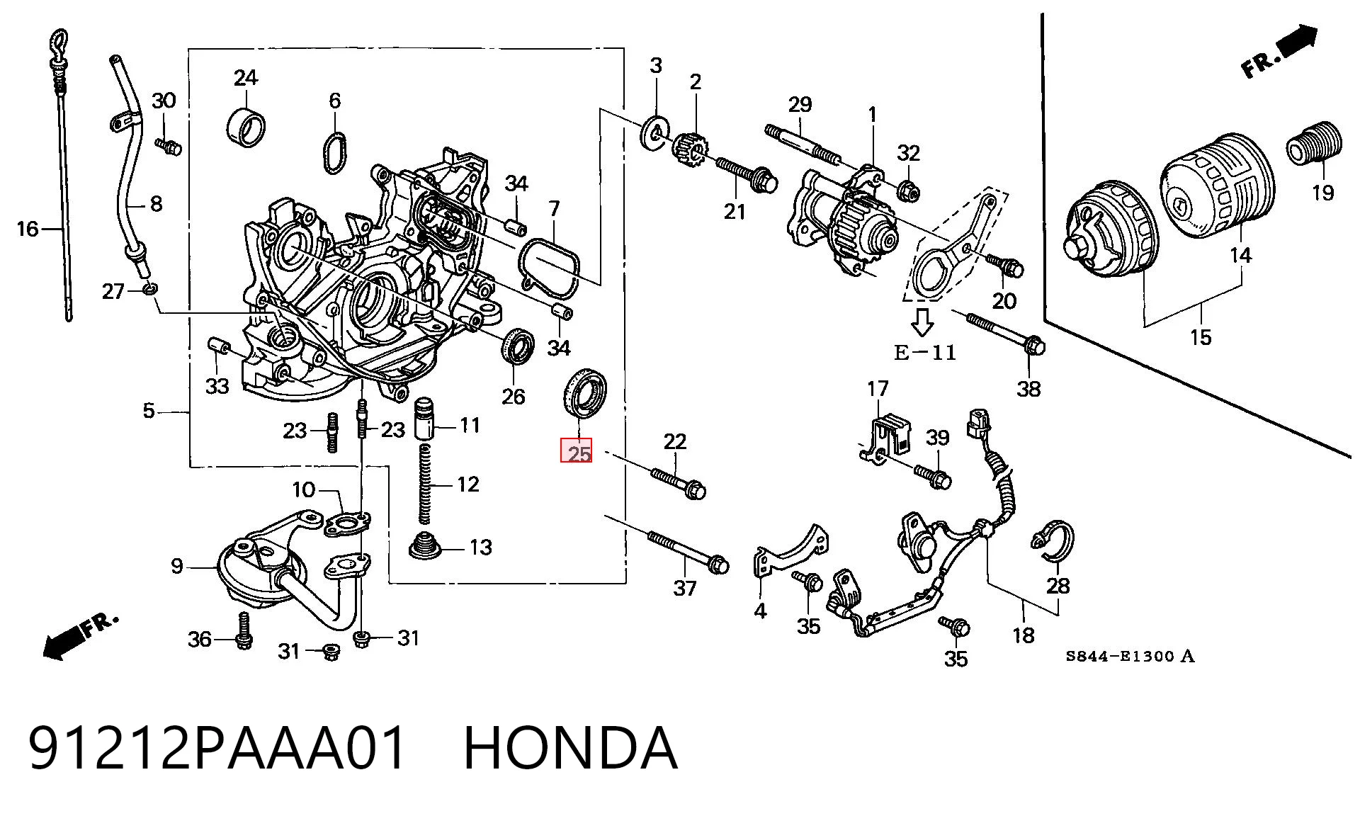 Uszczelniacz wału korbowego przedni do Honda Shuttle I RA1, RA5