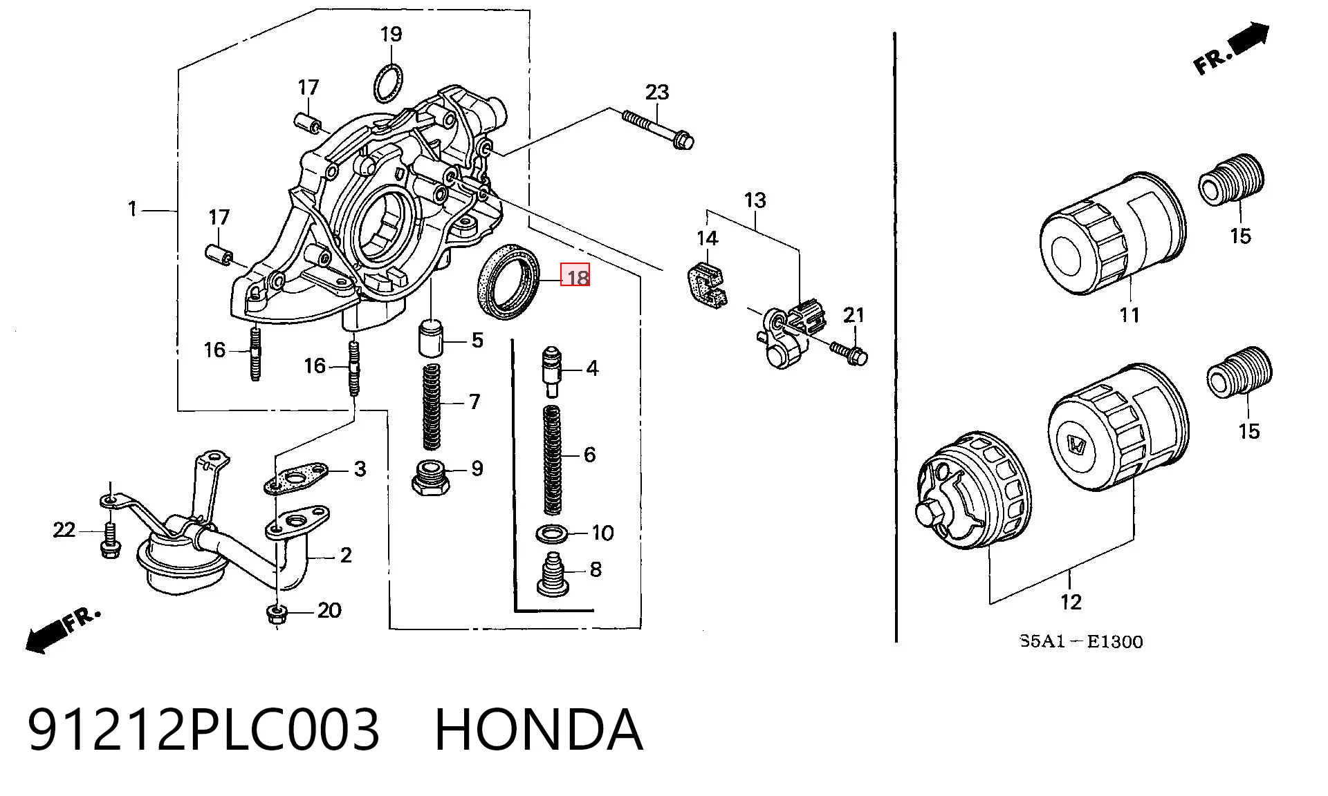 91212PLC003 Honda Uszczelniacz wału korbowego przedni