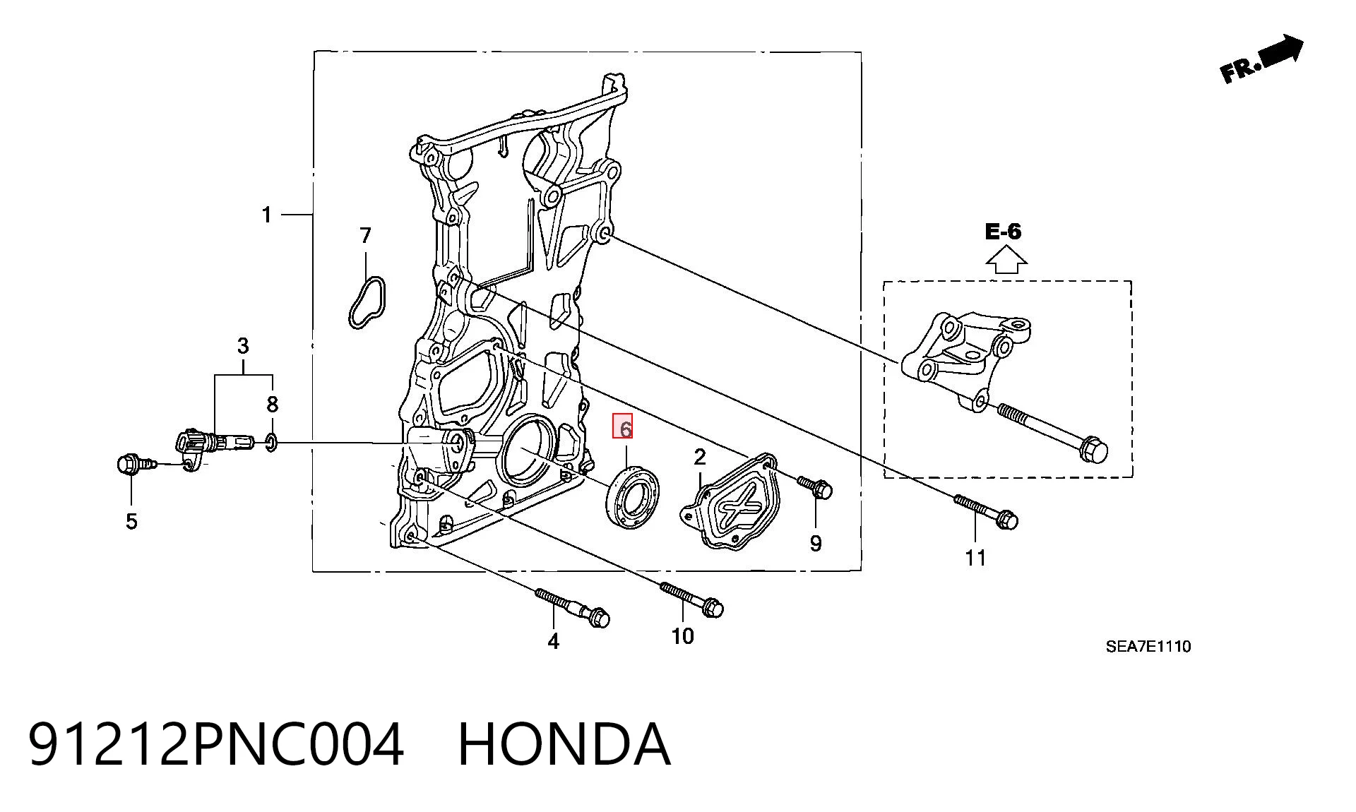 91212PNC004 Honda Uszczelniacz wału korbowego przedni