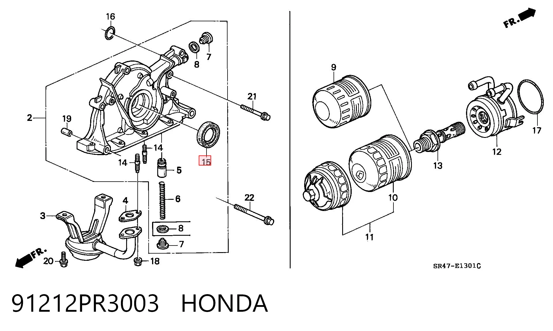 Uszczelniacz wału korbowego przedni do Honda Civic V EG, EH