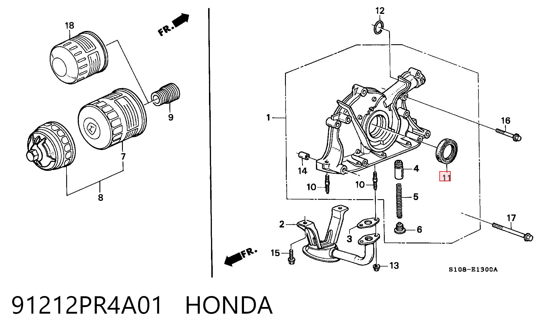 91212PR4A01 Honda Uszczelniacz wału korbowego przedni