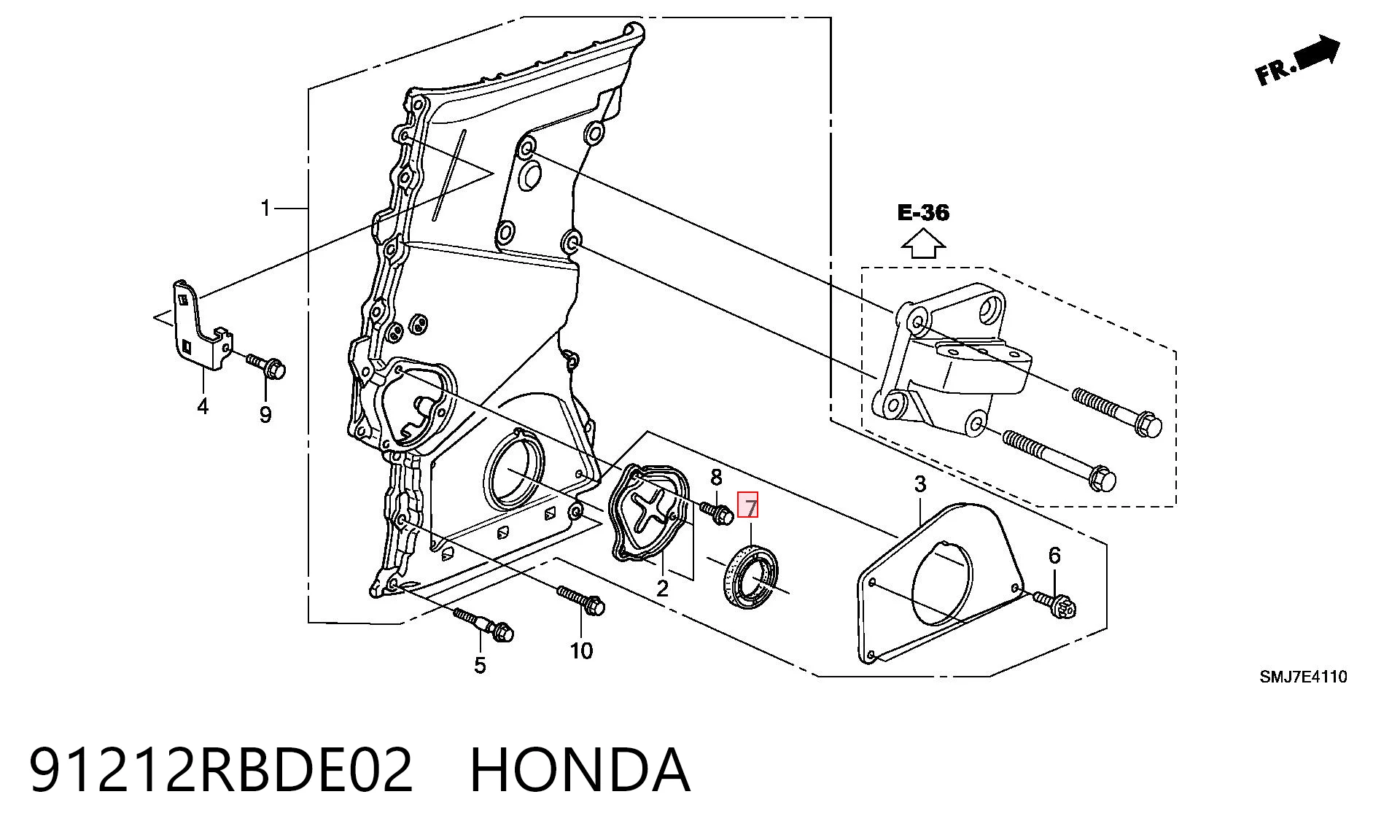 Uszczelniacz wału korbowego przedni Honda Civic VIII