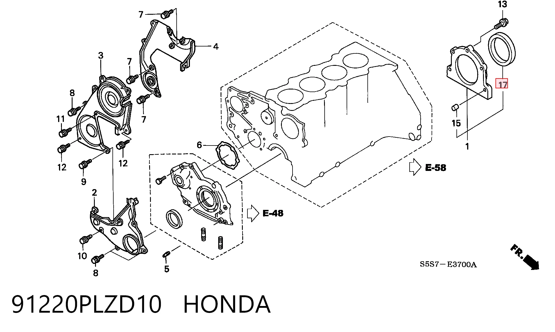 8943270631 Isuzu Uszczelniacz wału korbowego silnika tylny