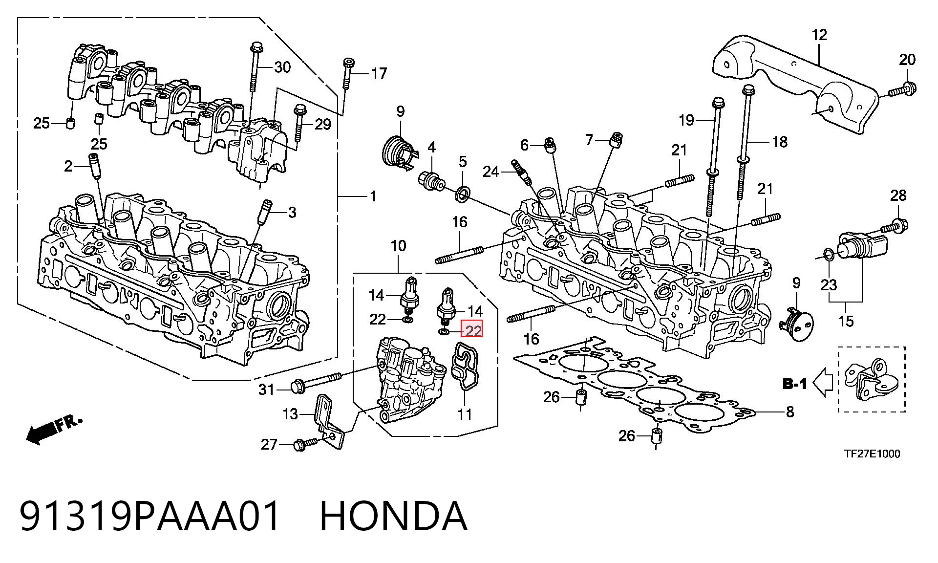 91319PAAA01 Honda Czujnik ciśnienia oleju