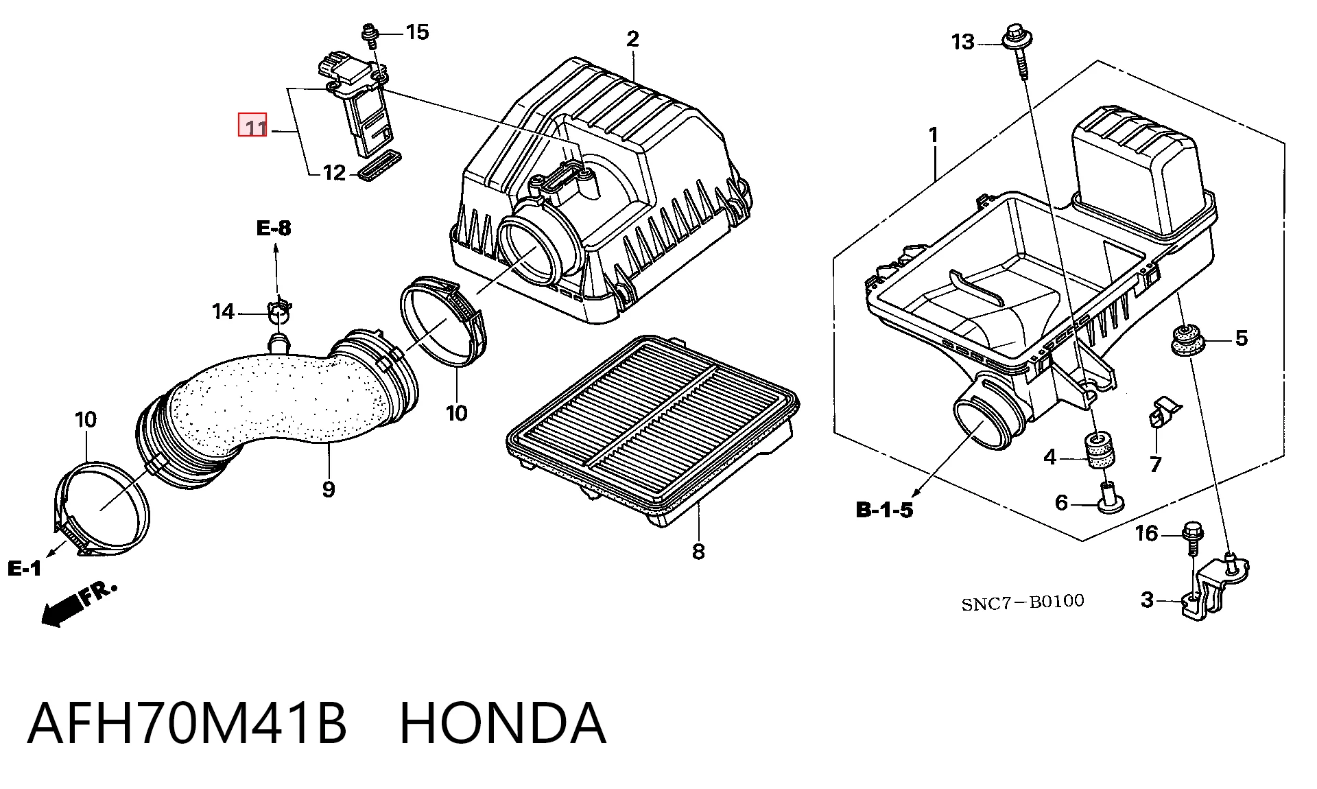 Czujnik przepływu powietrza, przepływomierz powietrza M.A.F. Honda Civic VIII sedana (FD, FA) (2005 - 2013) cena, od 40,86 USD