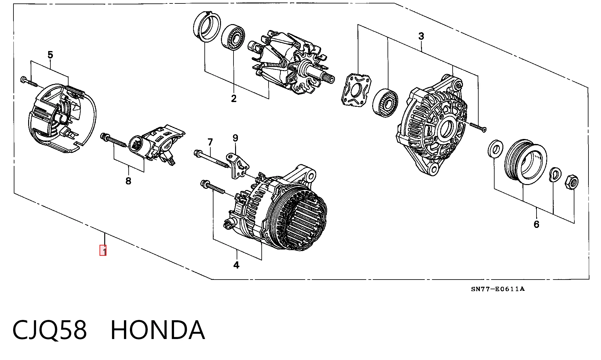 Alternator Honda Accord V sedana (CC7) (1993 - 1996) cena, od 77,80 USD
