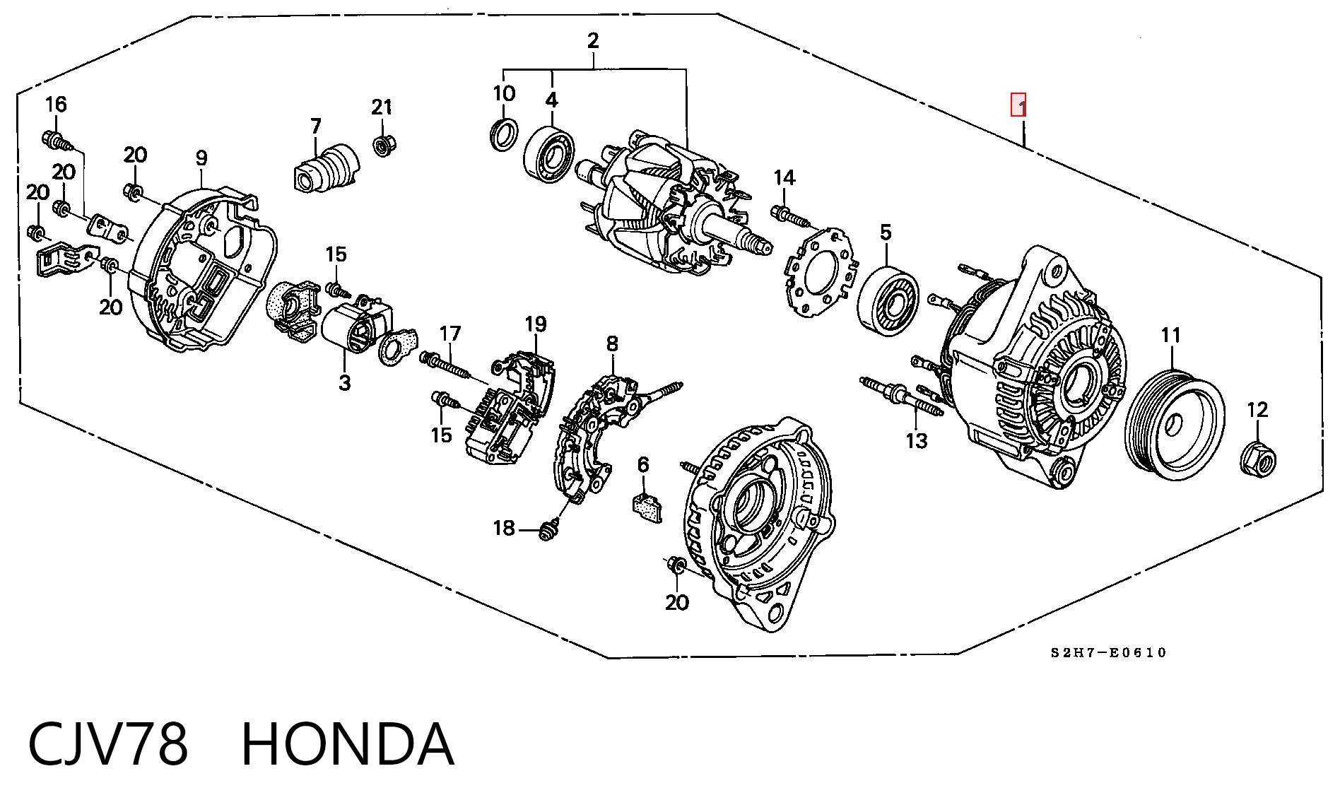  Alternator Honda Civic 4