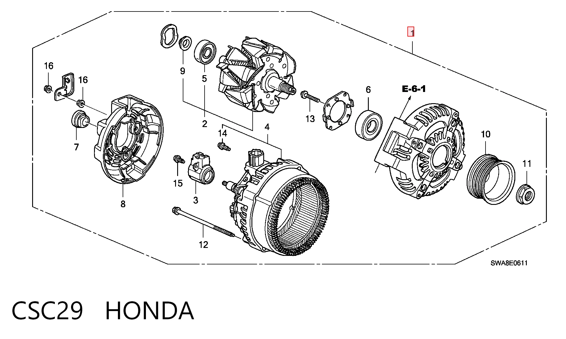CSC29 Honda Alternator