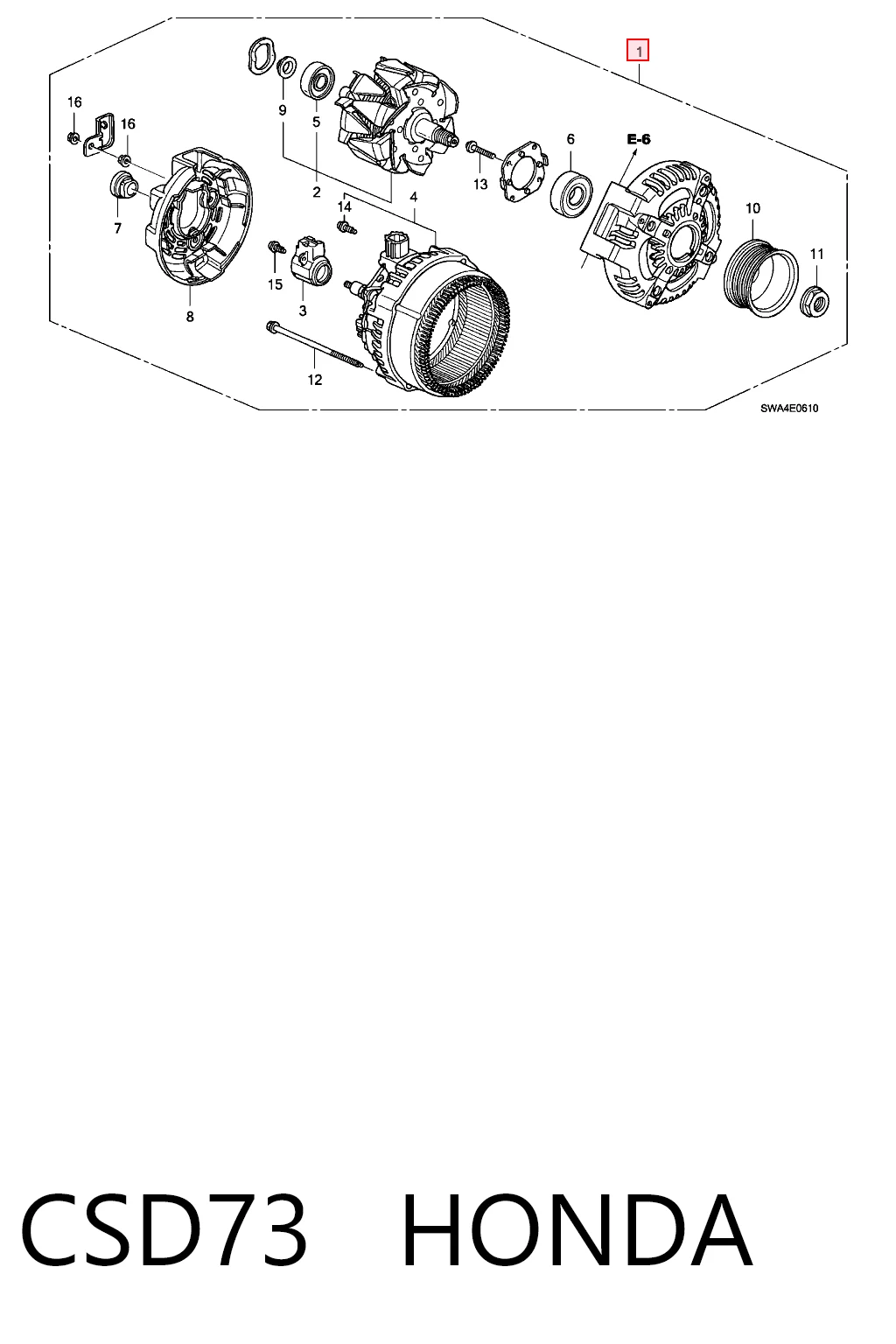 CSD73 Honda Alternator