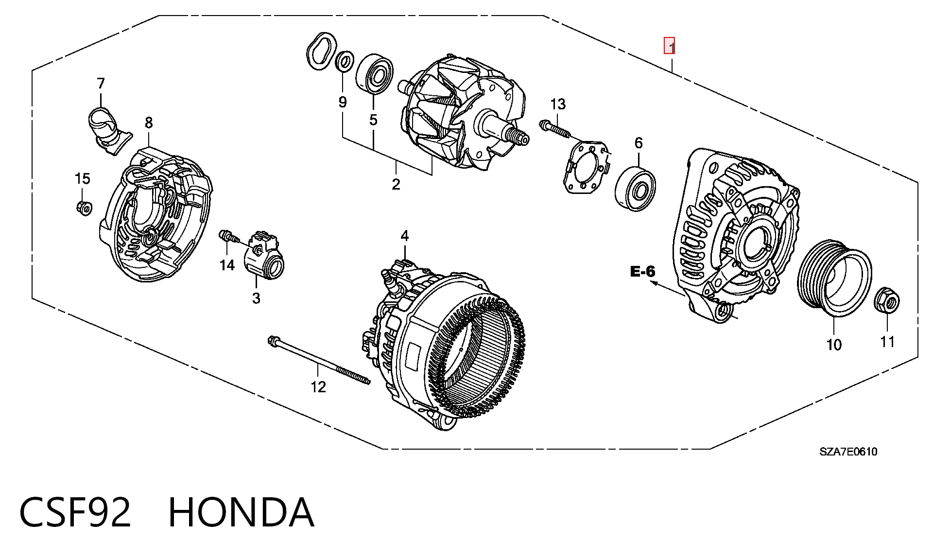 CSF92 Honda Alternator
