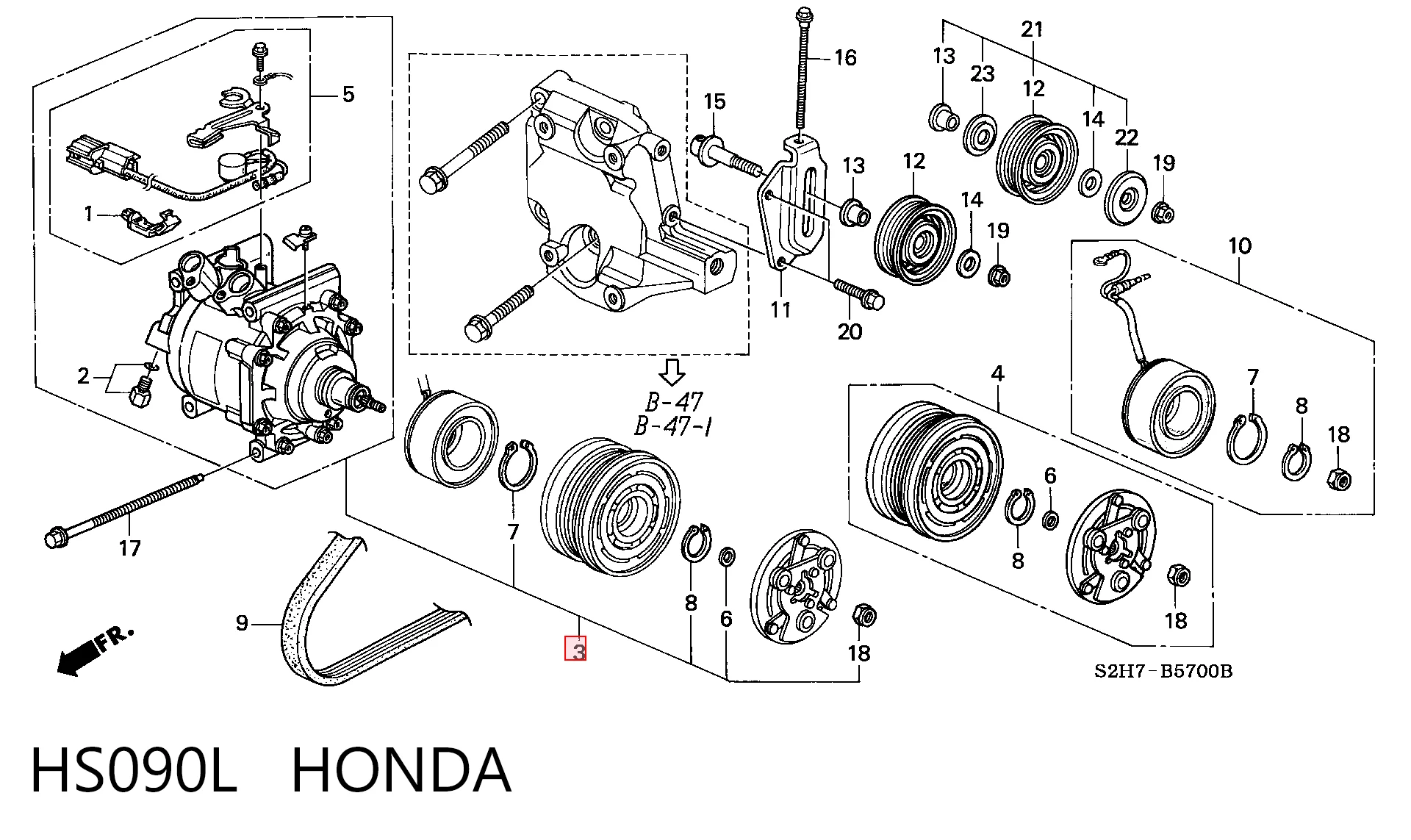 Sprężarka klimatyzacji Honda HR-V SUV (GH) (1999 - 2005) cena, od 107,30 USD