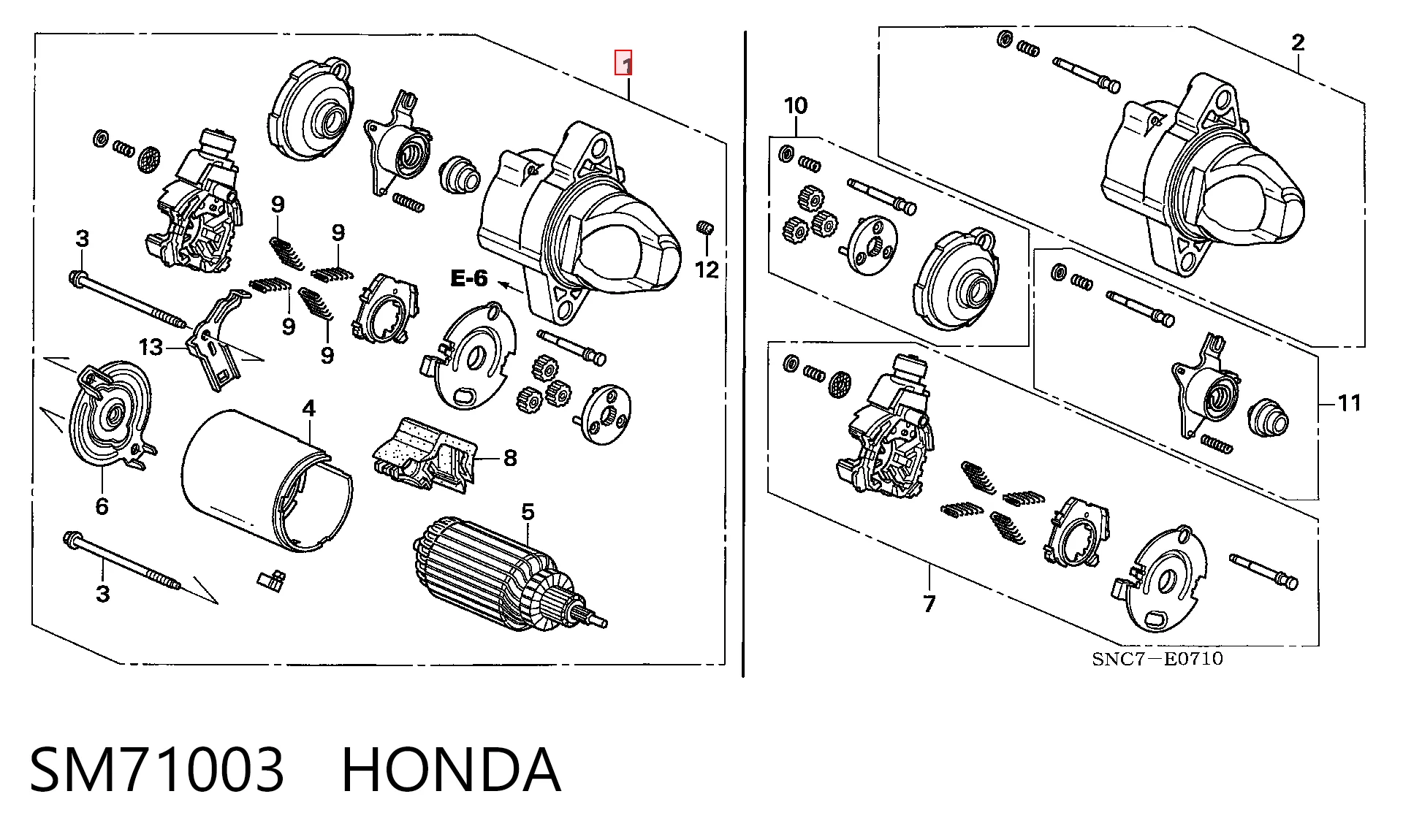 SM71003 Honda Rozrusznik