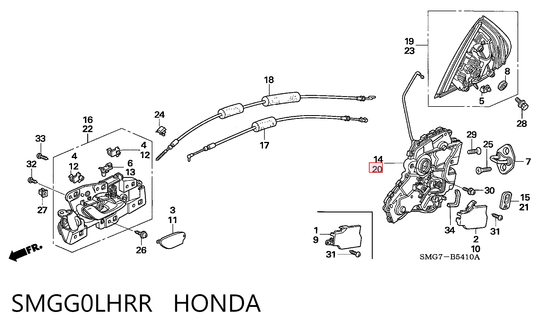 Zamek drzwi tylnych lewych Honda Civic VIII hatchback (FK, FN) (2005 - 2012) cena, od 47,69 USD