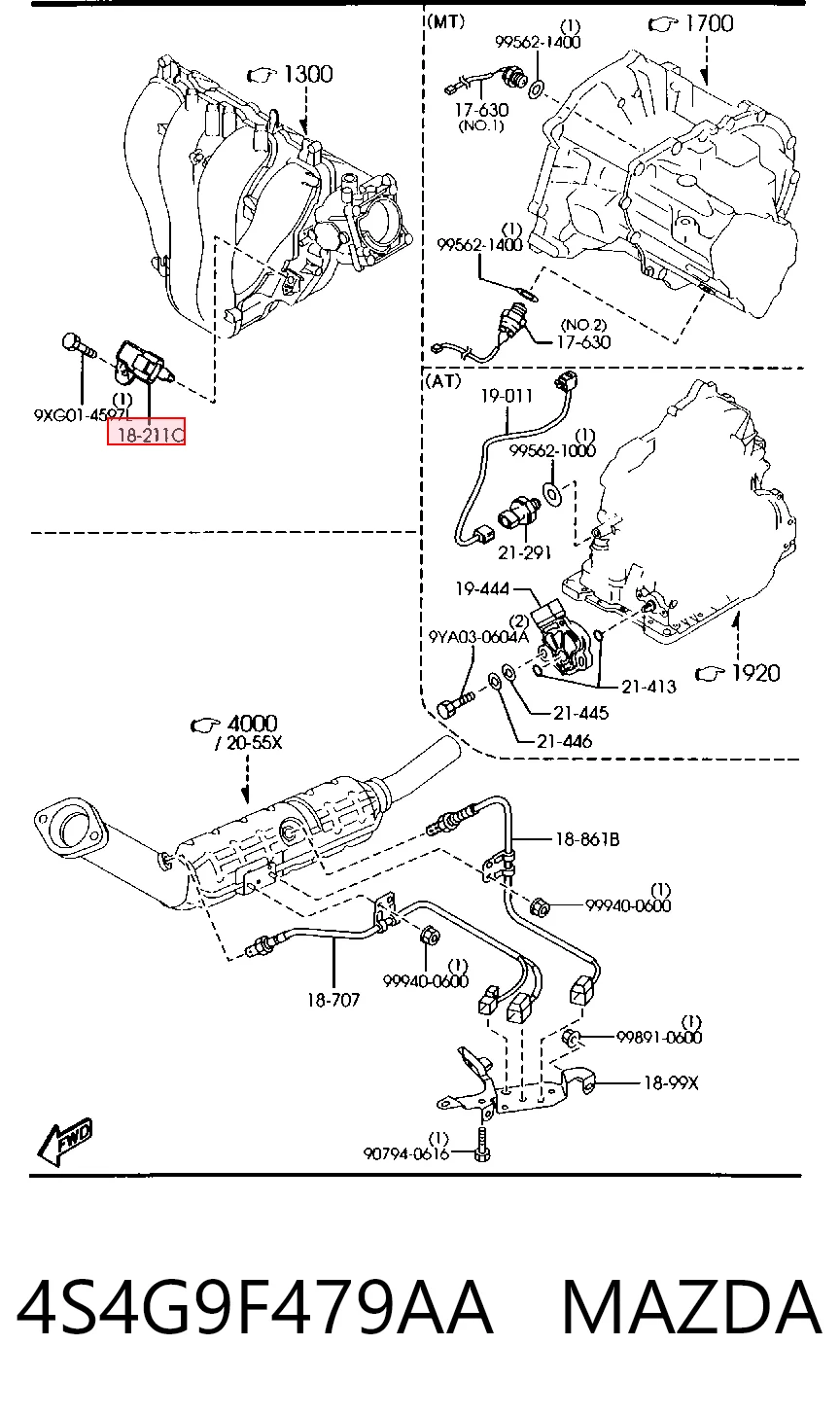  Czujnik ciśnienia w kolektorze ssącym, MAP Mazda MPV 2