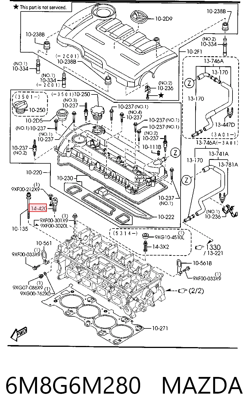 Zawór elektromagnetyczny faz rozrządu Mazda 5 II