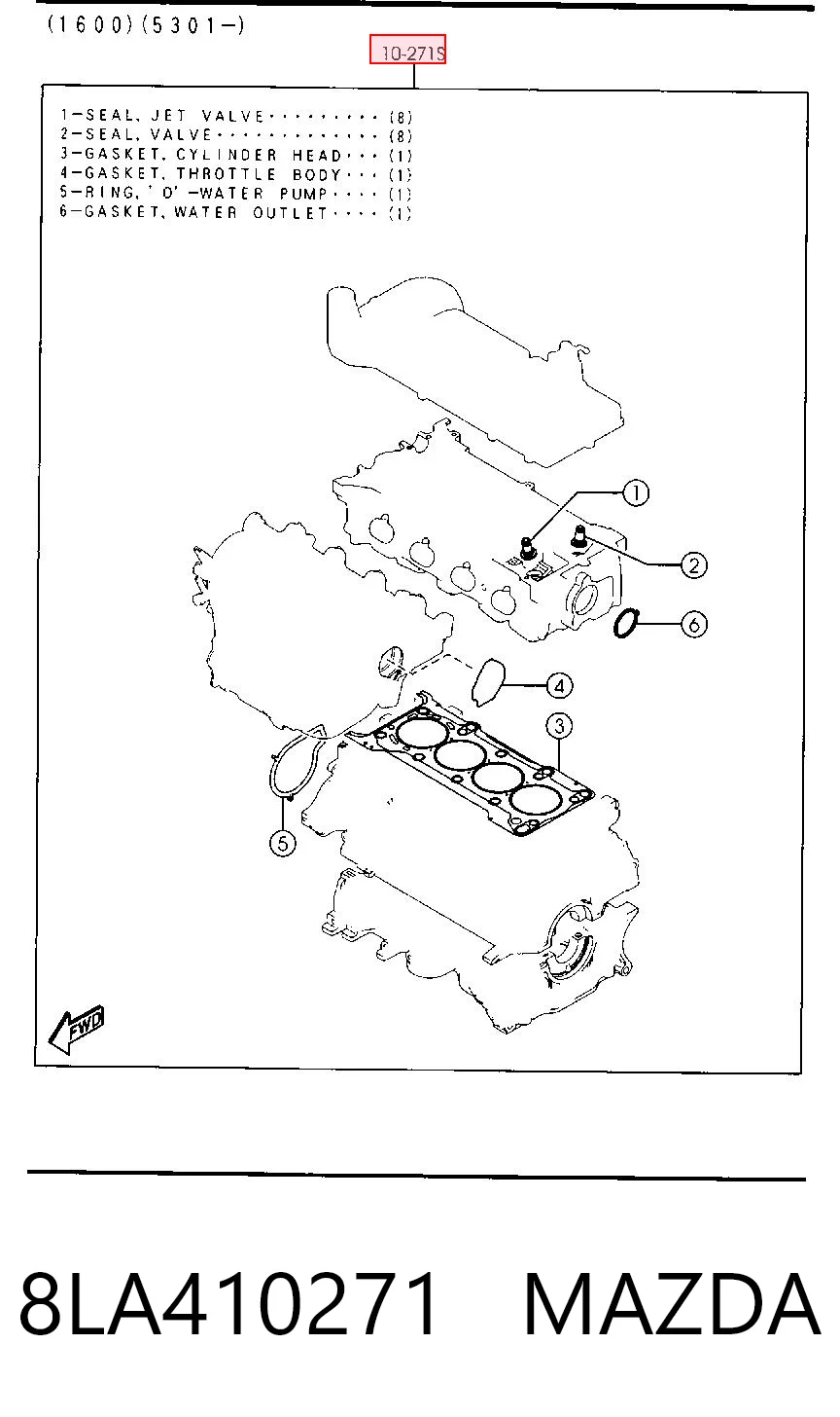 8LA410271 Mazda Zestaw uszczelek silnika pełny