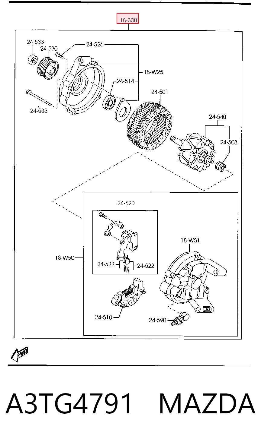 A3TG4791 Mazda Alternator
