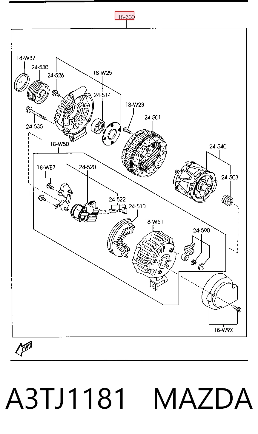A3TJ1181 Mazda Alternator