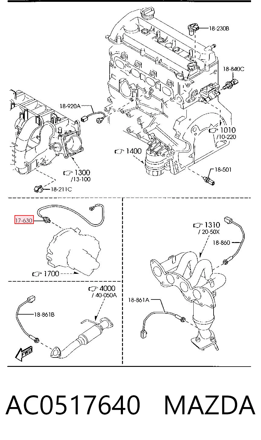 AC0517640 Mazda Czujnik włączania światła cofania