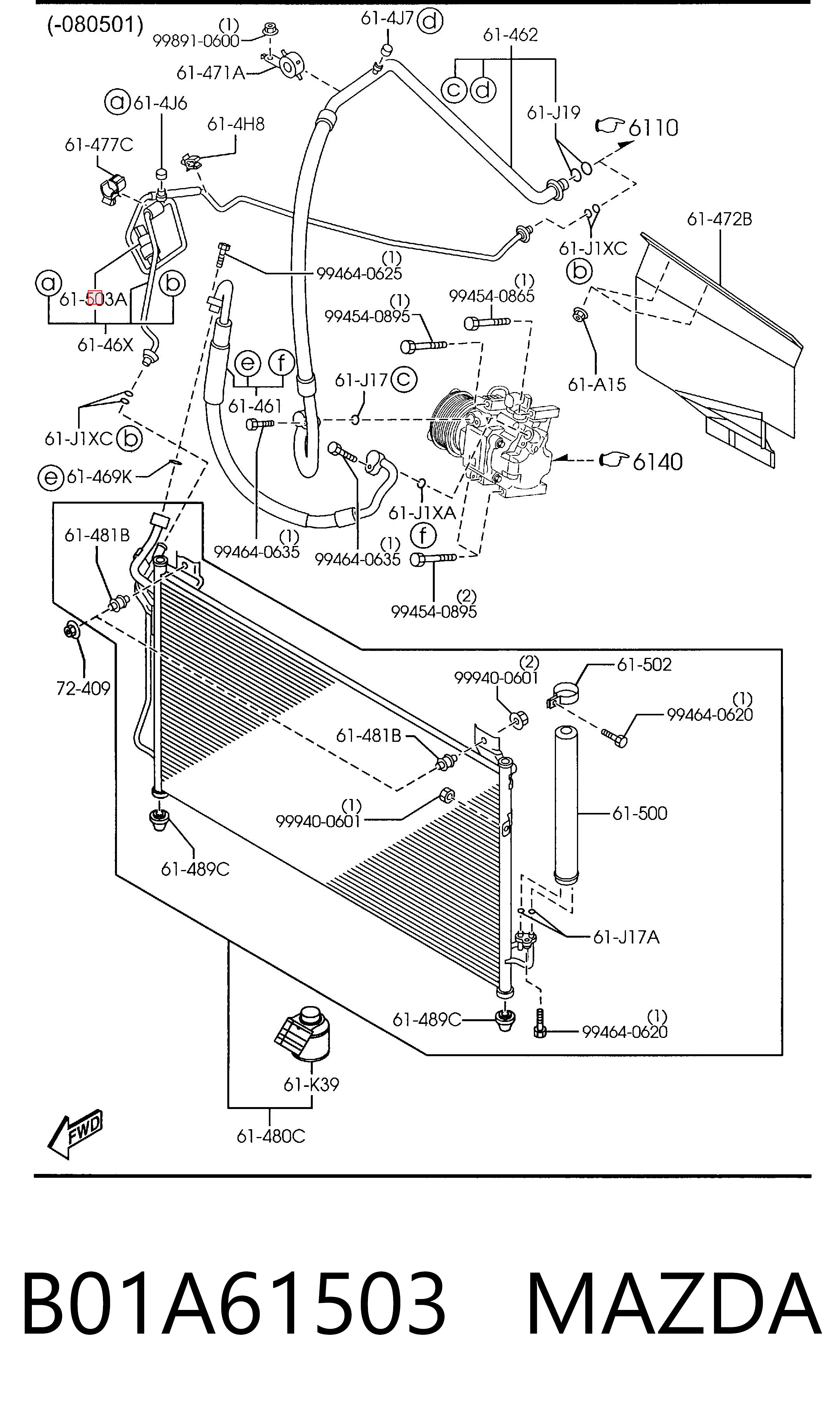B01A61503 Mazda Czujnik ciśnienia bezwzględnego klimatyzacji