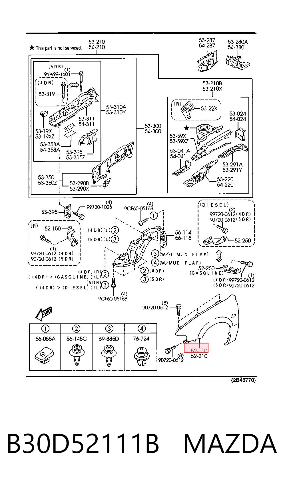 Błotnik przedni prawy do Mazda 323 F VI BJ