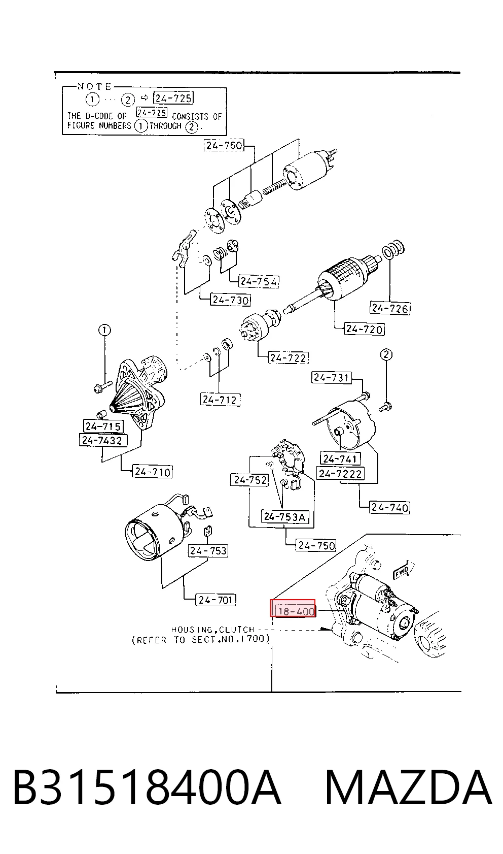 B31518400A Mazda