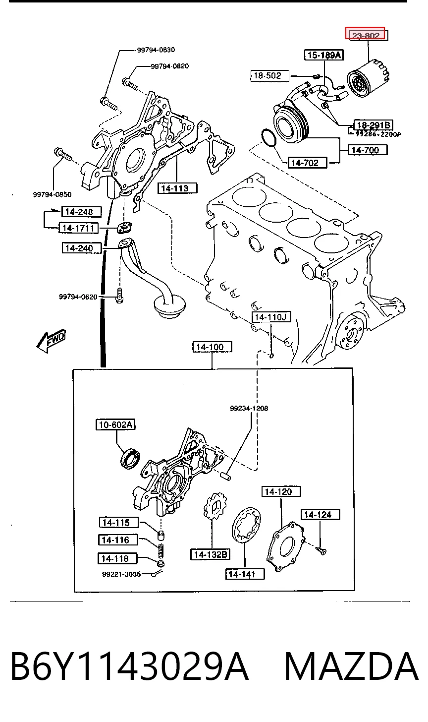 B6Y1143029A Mazda Filtr oleju