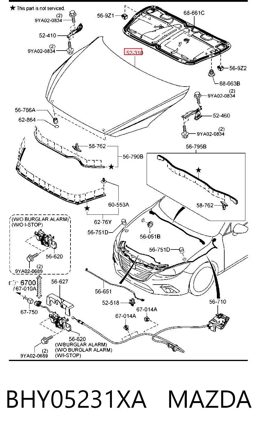 Maska silnika do Mazda 3  BM, BN