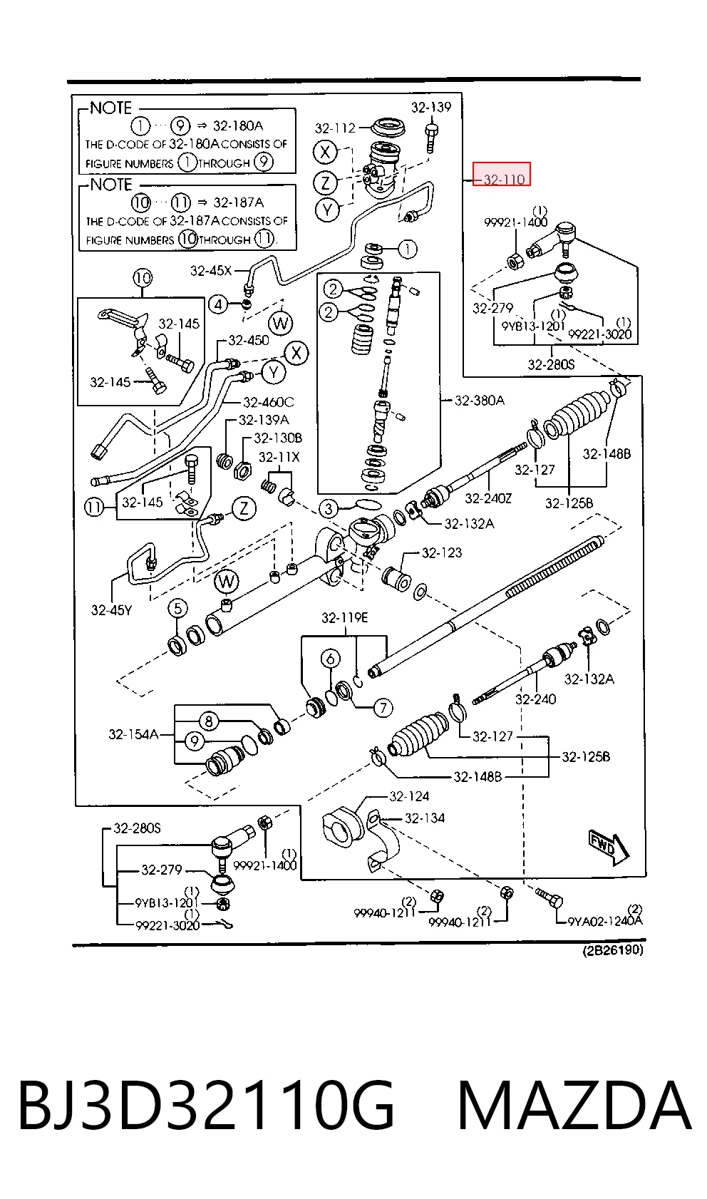 Listwa kierownicza (maglownica) do Mazda 323 F VI BJ