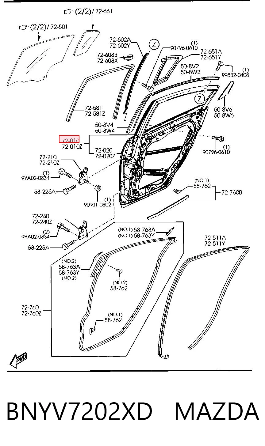 Drzwi tylne prawe do Mazda 3  BK12