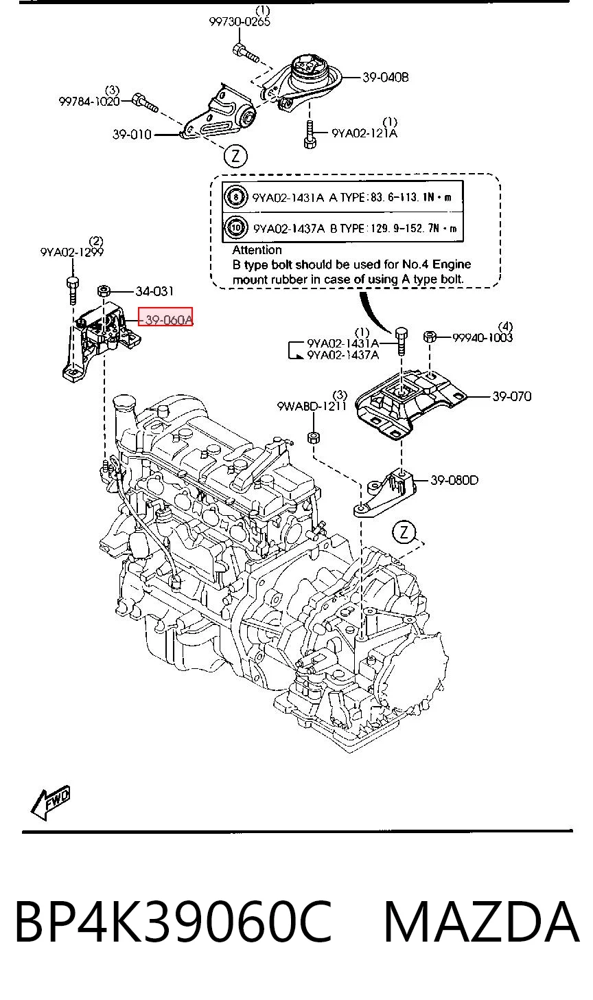 BP4K39060C Mazda