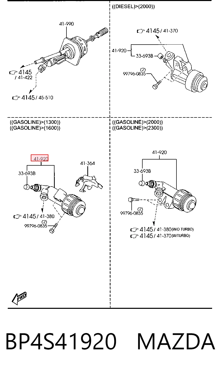 BP4S41920 Mazda Cylinder roboczy sprzęgła