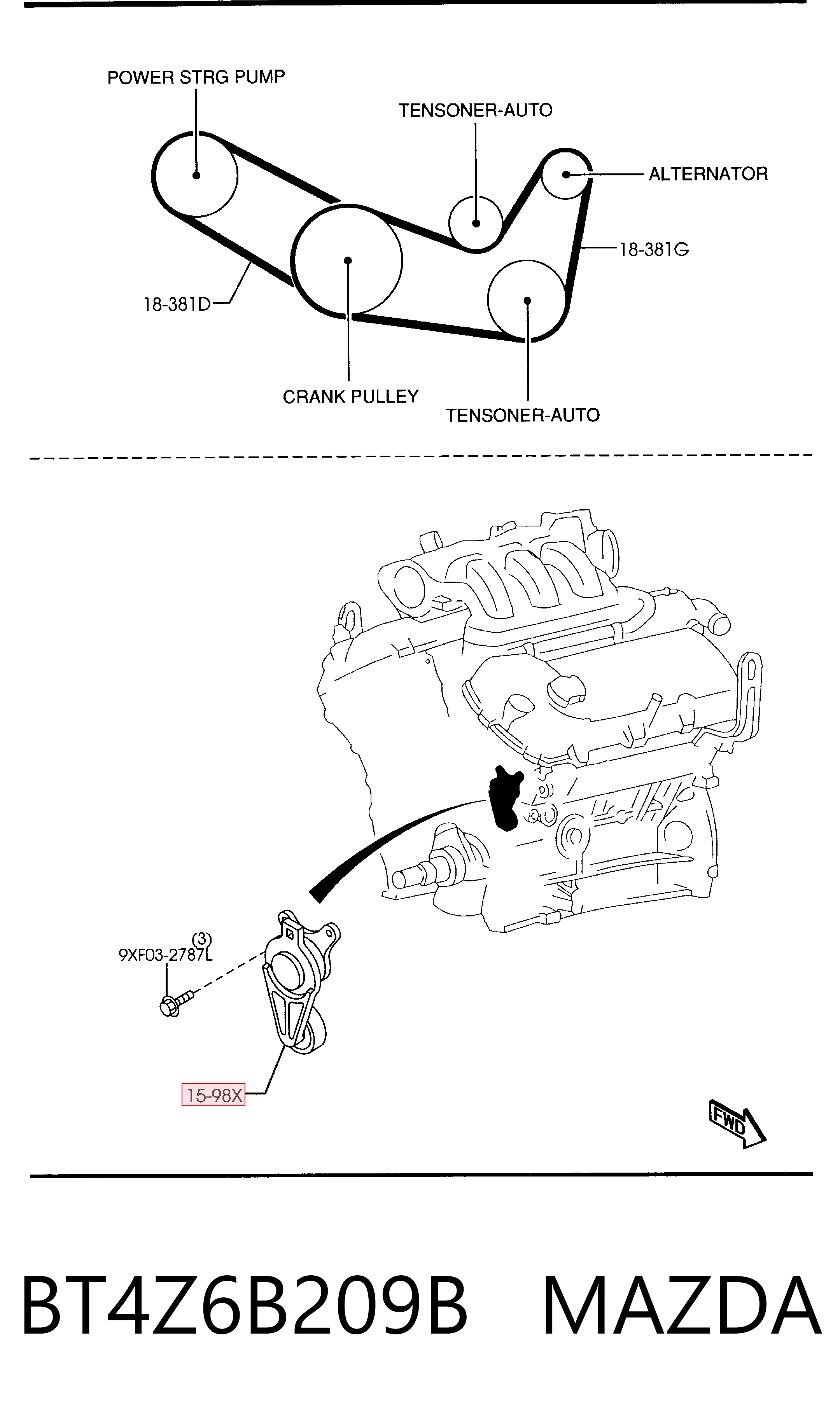  Napinacz paska napędowego Ford Explorer 