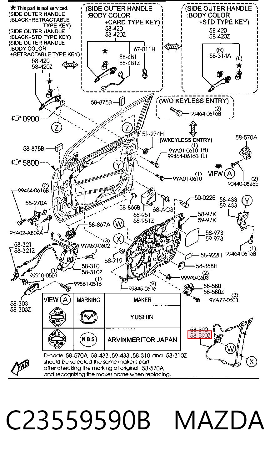 Mechanizm podnoszenia szyby drzwi przednich lewych do Mazda 5 II CR
