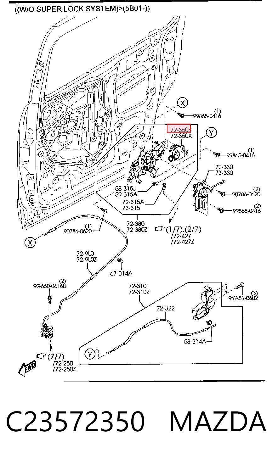Zamek drzwi przednich prawych do Mazda 5 I CR