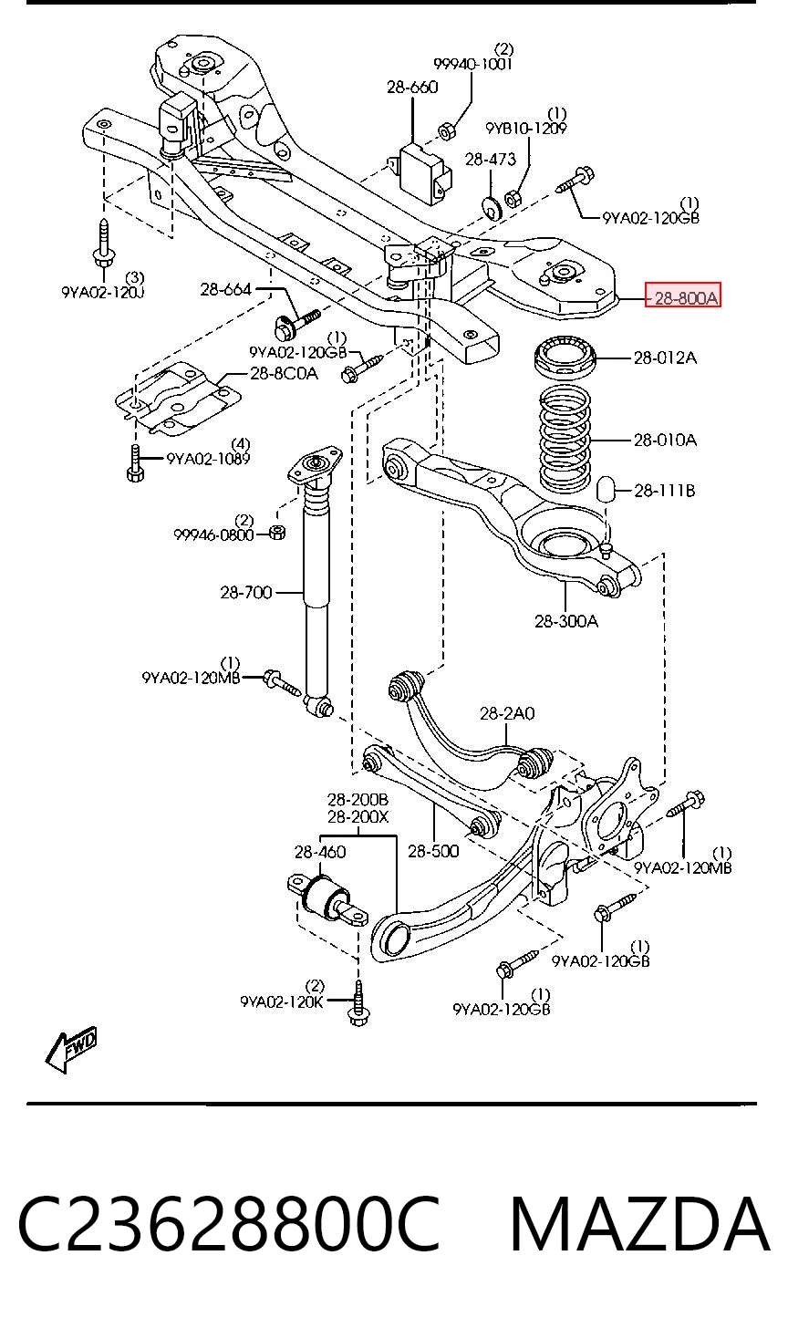 Korpus osi tylnej do Mazda 5 II CR