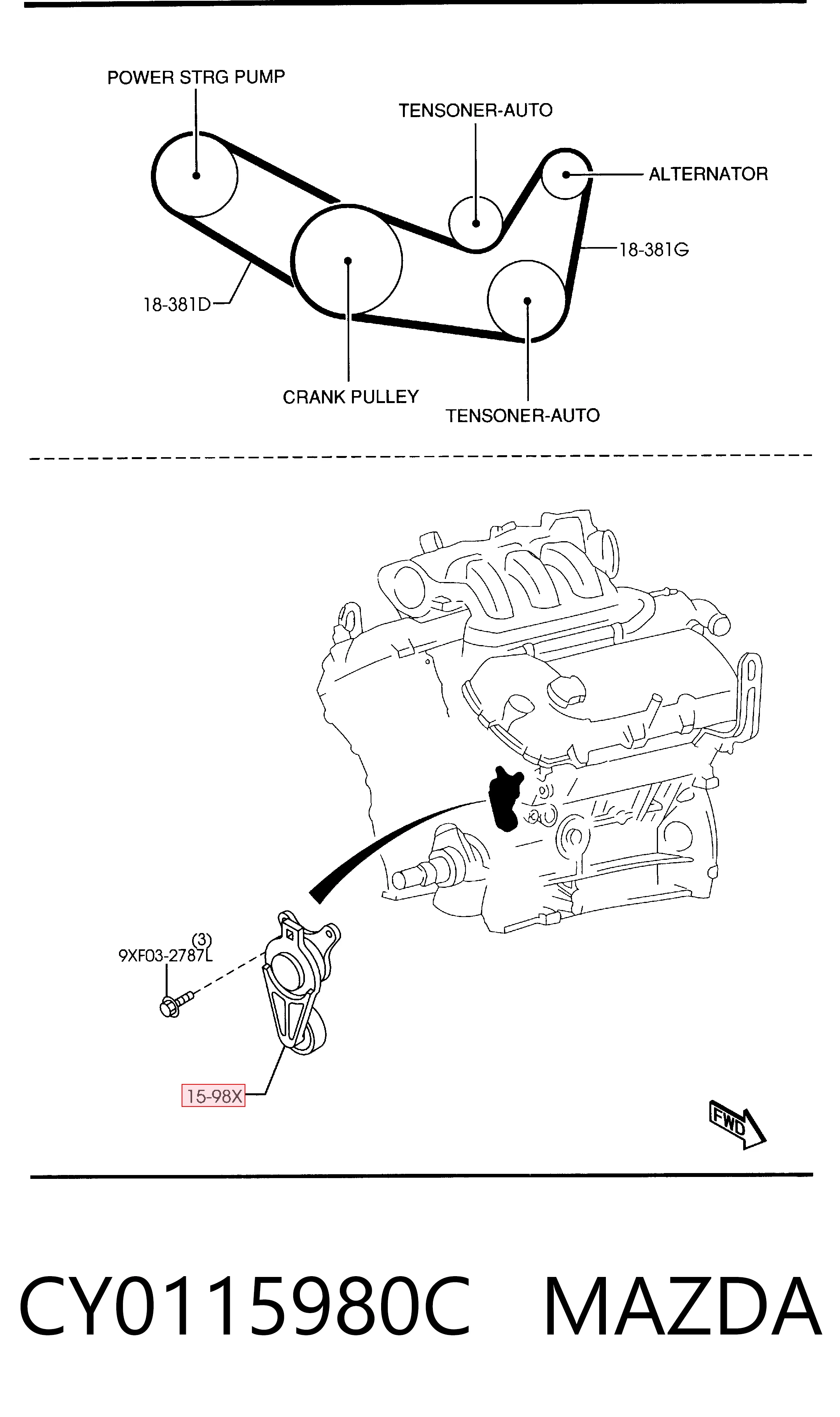 Napinacz paska napędowego Ford Explorer SUV (U5) (2011 - 2019) cena, od 42,71 USD