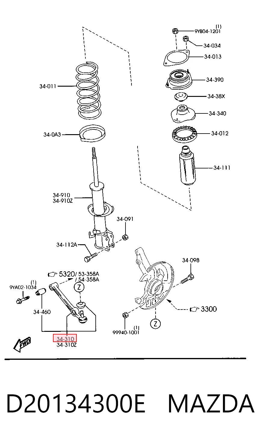 Wahacz zawieszenia przedniego dolny prawy Mazda Demio hatchback (DW) (1998 - 2003) cena, od 47,64 USD